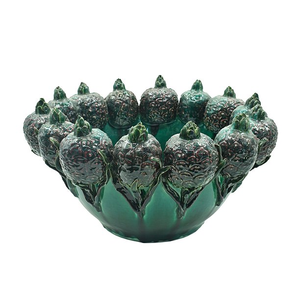 Cachepot Shabby G com abacaxis verde hera