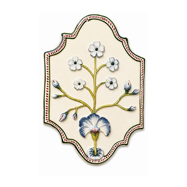 Placa decorativa Provence com flores azuis