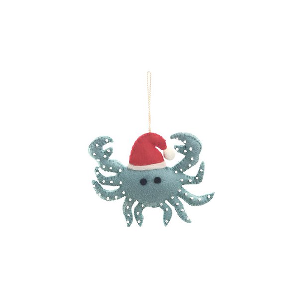 Enfeite árvore Natal polvo em feltro