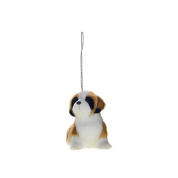 Enfeite árvore Natal cachorro pelúcia para pendurar 4