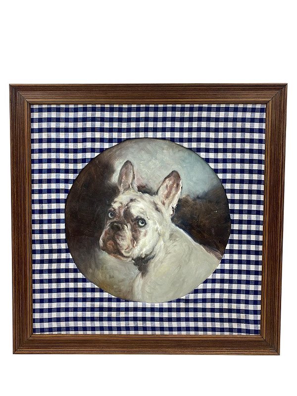 Quadro frenchie xadrez