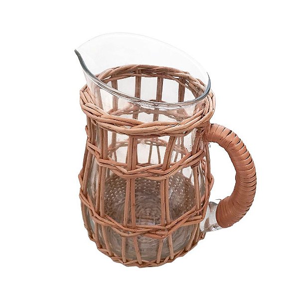 Jarra em vidro e vime 1,5l