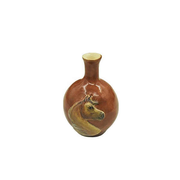Mini vaso terracota com aplique de cavalo