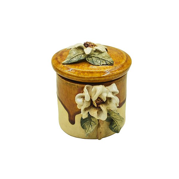 Porta algodão com aplique de flores
