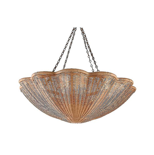 Lustre rattan ondulado P (50 cm diâmetro)