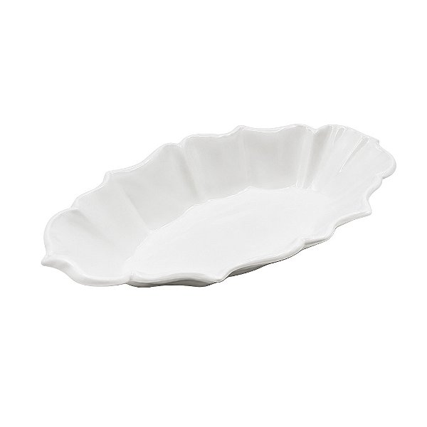 Travessa casual funda ovalada branca