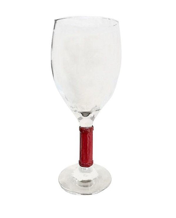 Taça Com Pé de Bambu Vermelho (cj com 2)