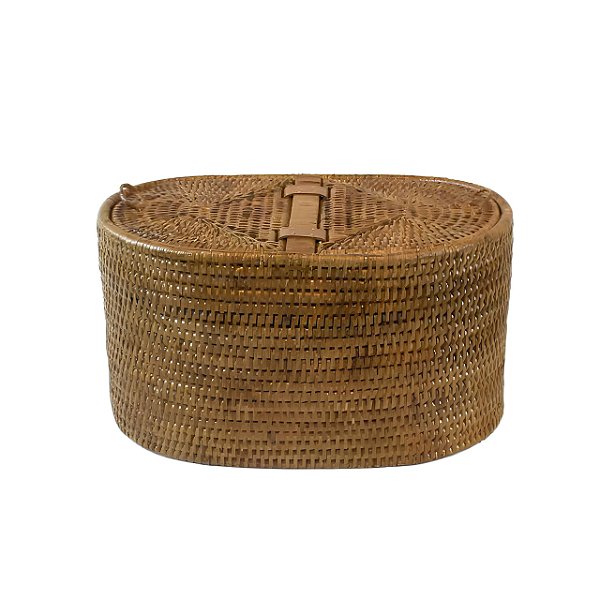 Porta papel higiênico duplo em rattan