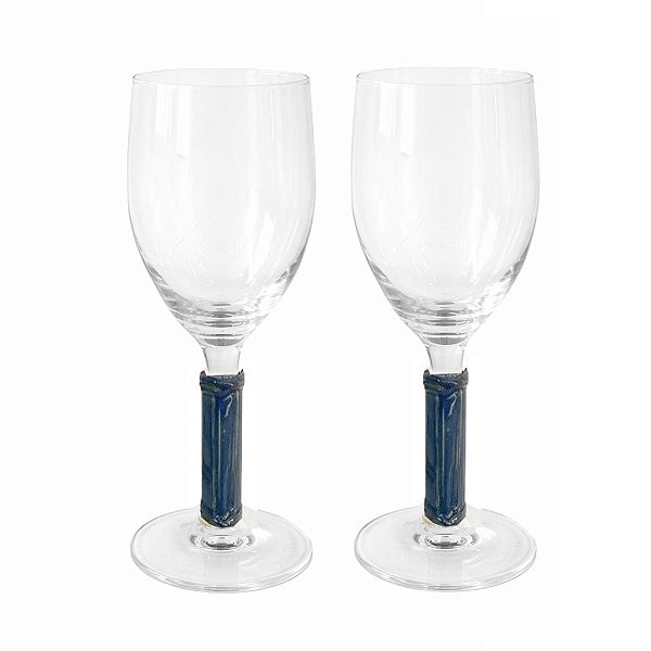 Taça Com Pé de Bambu Azul Marinho (cj com 2)