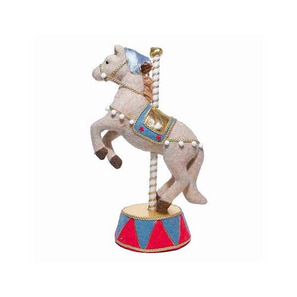 Enfeite natal cavalo feltro no picadeiro