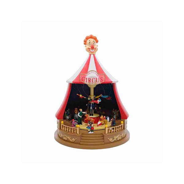 Brinquedo natal circo com luz e movimento