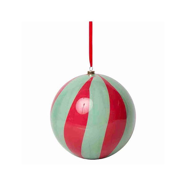 Bola de Natal vermelha e verde celadon (15 cm)