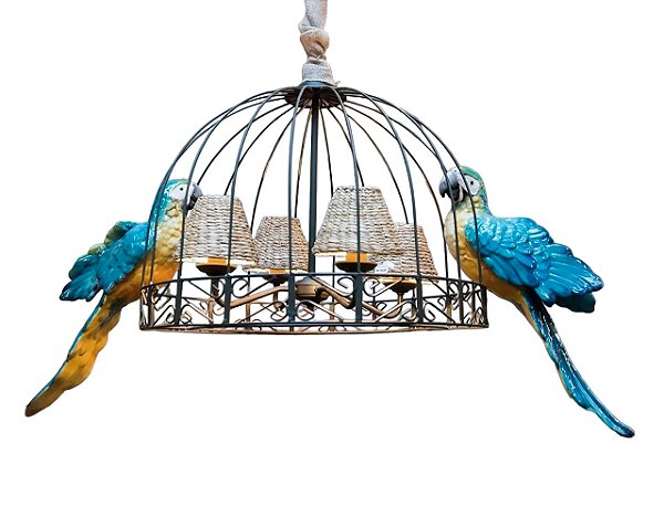 Lustre Gaiola de Araras Canindé Zincado Zanatta Casa