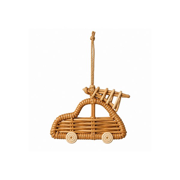 Pendente Natal carro em rattan