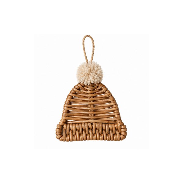 Pendente Natal gorro em rattan