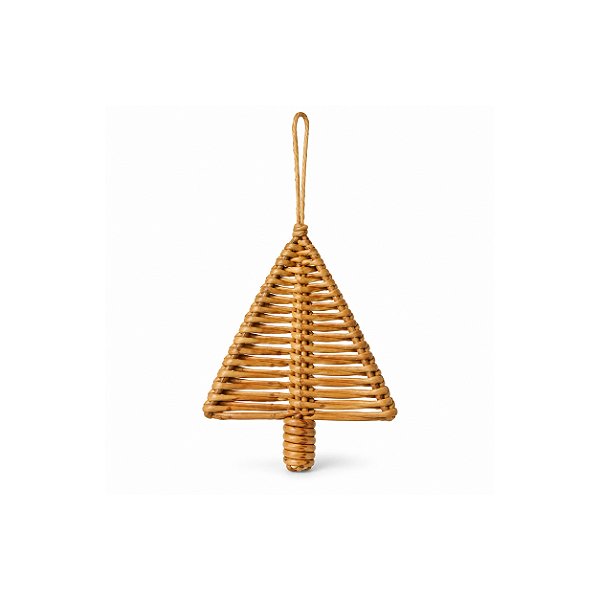 Pendente Natal pinheiro em rattan
