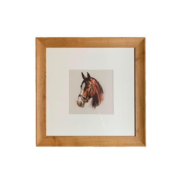Quadro perfil cavalo marrom (40x40 cm)