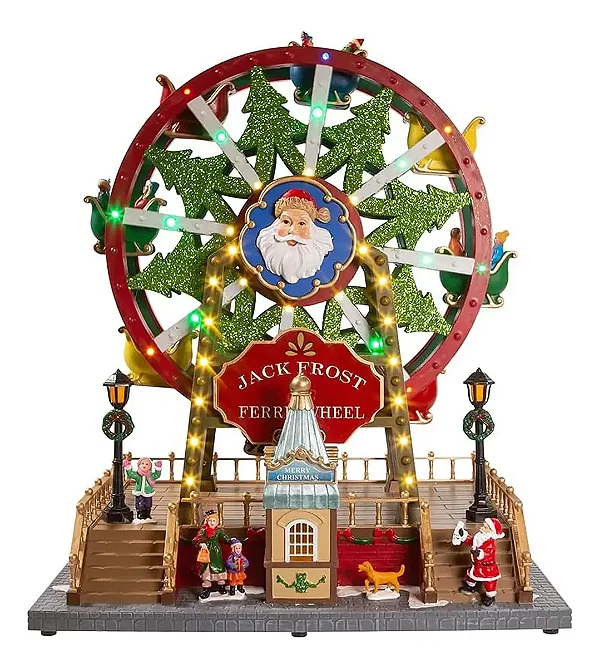 Roda gigante de Natal com árvores