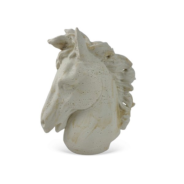 Escultura cavalo em resina tipo mármore
