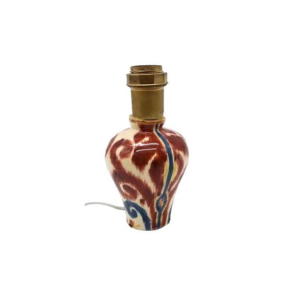 Mini base de abajur de Ikat Azul e Vermelho Zanatta Casa