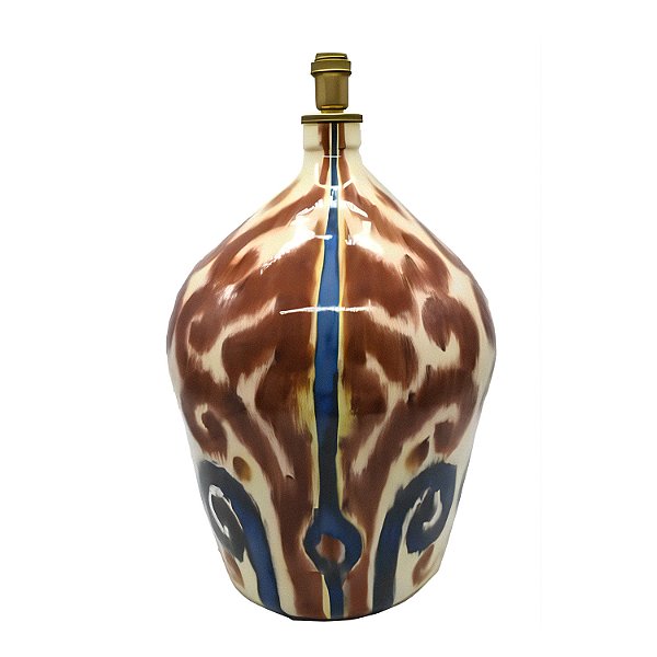 Base de Abajur Ikat Azul e Vermelho Zanatta Casa