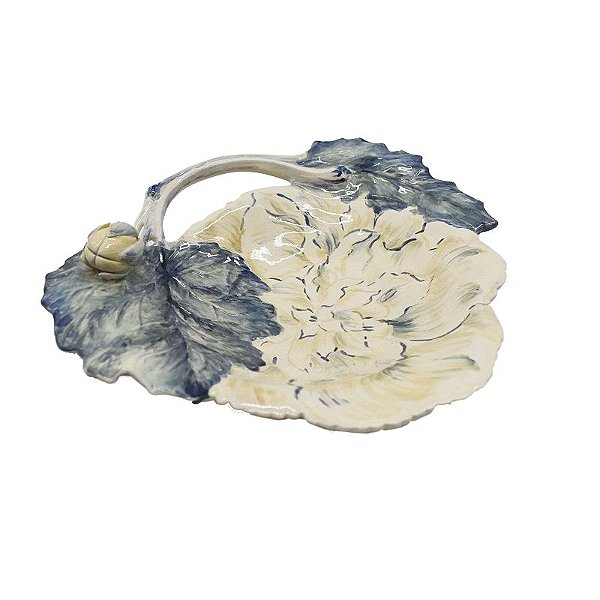 Prato Sobremesa dior Azul Flor Relevo
