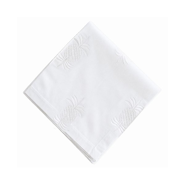 Guardanapo Abacaxis Brancos bordados