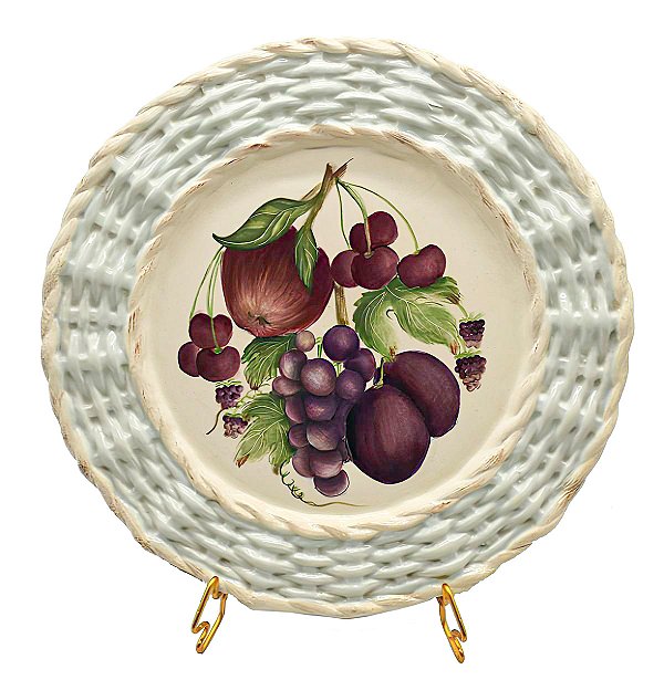 Prato raso borda trançada frutas 2 Zanatta Casa