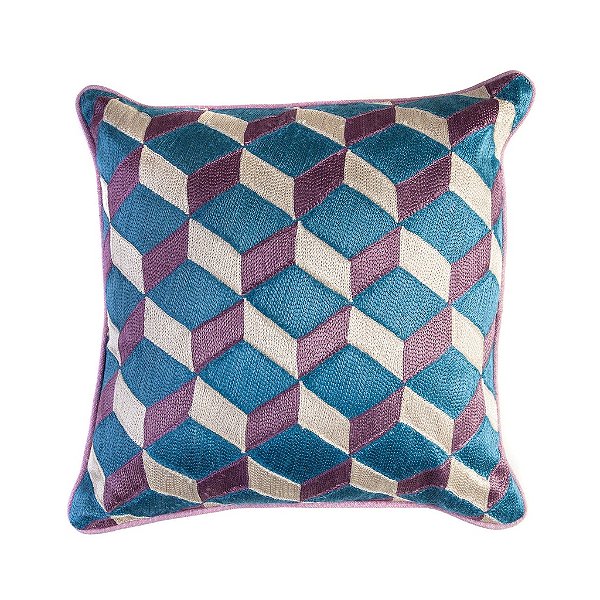 Capa de Amofada Cubos Bordada 45x45 cm