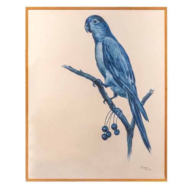 Quadro a óleo pássaro azul 2 Zanatta Casa