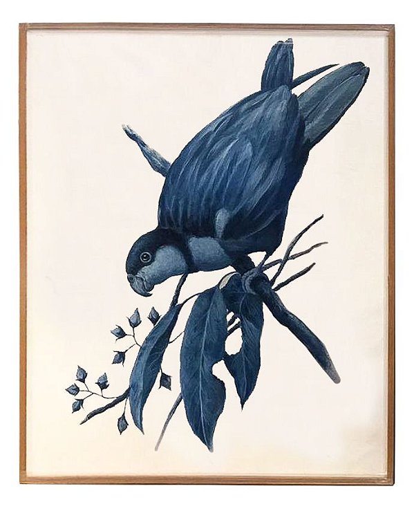 Quadro a óleo pássaro azul 4 Zanatta Casa