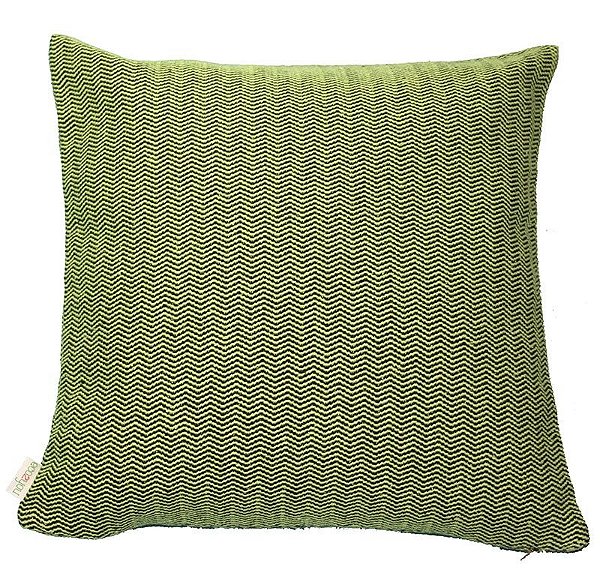 Capa de Almofada Ecossustentável espinha de peixe verde