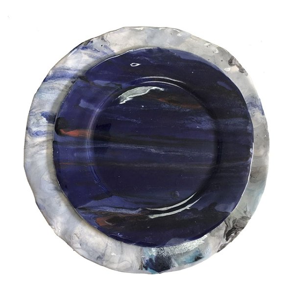 Duo prato raso e sobremesa azul artsy (kit 4 pessoas) Zanatta Casa