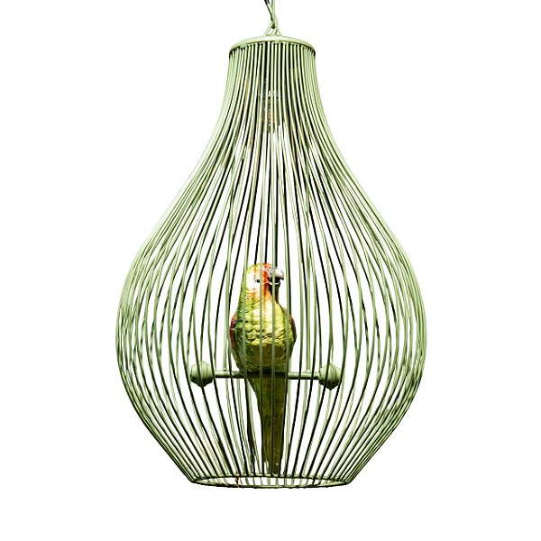 Lustre Gaiola com papagaio zanatta casa