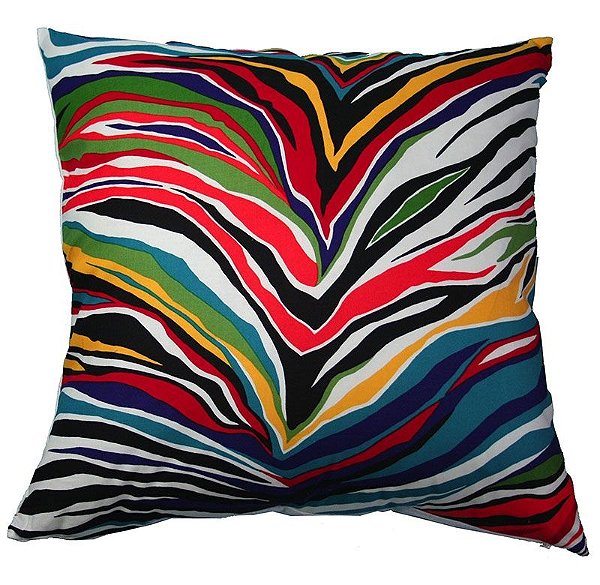 Capa de Almofada Zebra Colorida