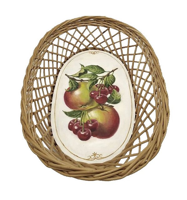 Cesta com pintura de frutas vermelhas Zanatta Casa