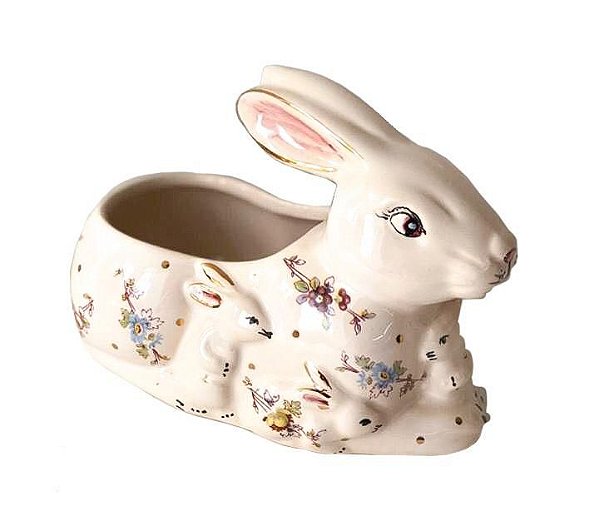 Pote mamãe coelha floral