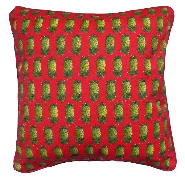 Capa de Almofada Abacaxi Vermelha 48x48 cm