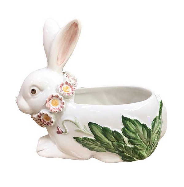 Vasinho de Coelha com Flores no Pescoço