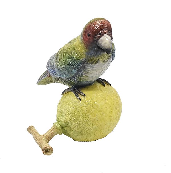 Papagaio com limão de cerâmica