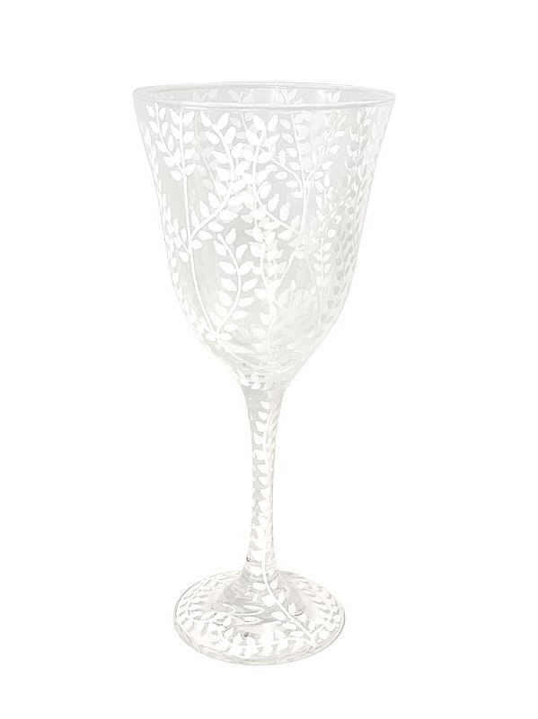 Taça com desenho de folhagens