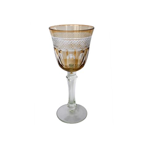 Taça âmbar lapidada vinho branco (jogo 6)