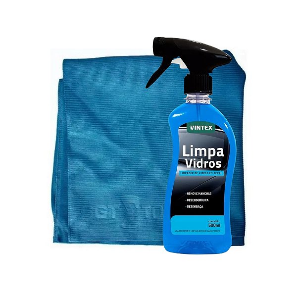 KIT AQUÁRIO LIMPA VIDROS + PANO DE MICROFIBRA PARA VIDROS SGT