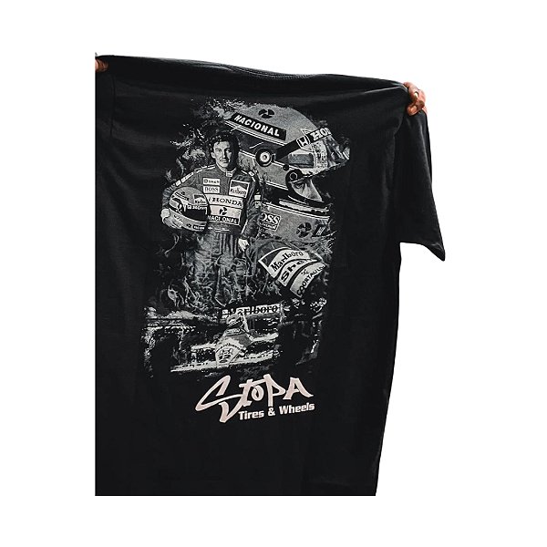 CAMISA STOPA TIRE AND WHEELS - PRETA E BRANCA