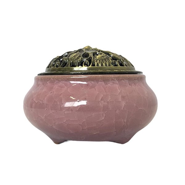 Turibulo de Cerâmica Rosa