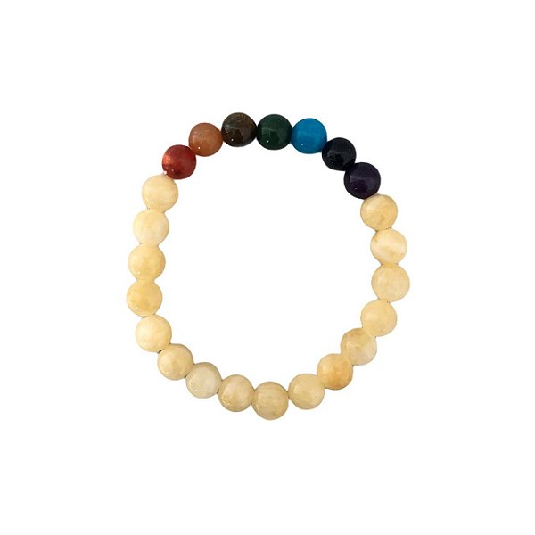 Pulseira Bolinha Calcita Amarela - Chakras