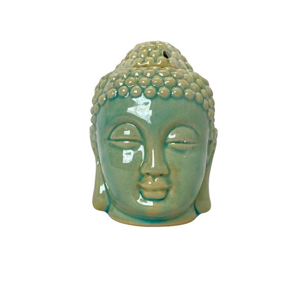 Rechaud Cabeça de Buda Porcelana Verde Água