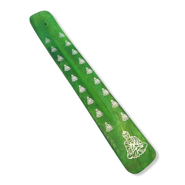 Incensário Madeira Simples Buda Verde