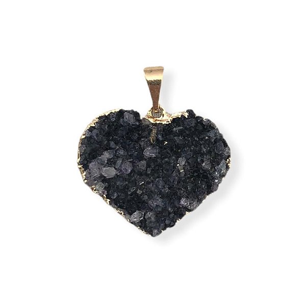 Pingente Drusa Ametista Coração