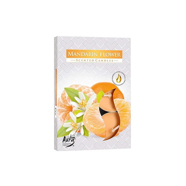 Vela Mandarin Flower Aromática Rechaud C/6